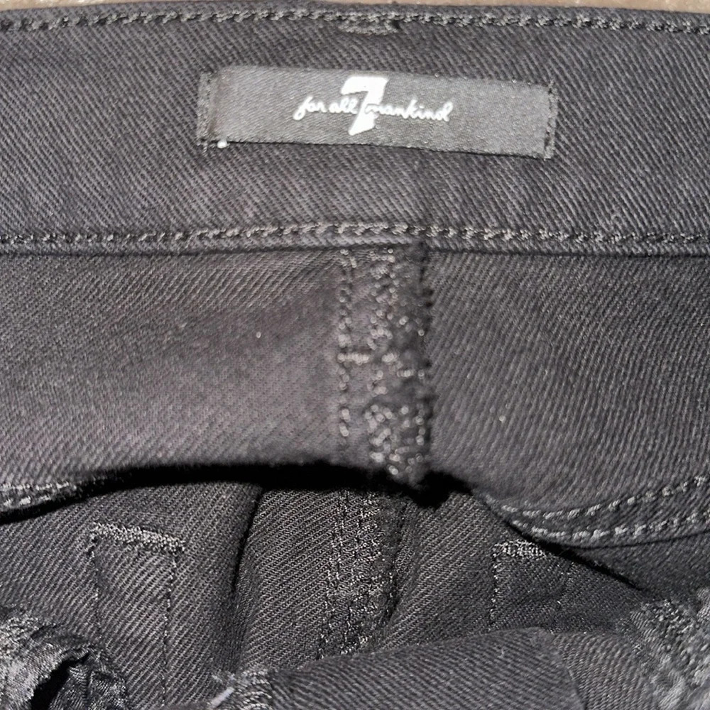 7 FOR ALL MANKIND Women’s Broken Twill Cut Off Short Black Size 28 - Picture 14 of 16